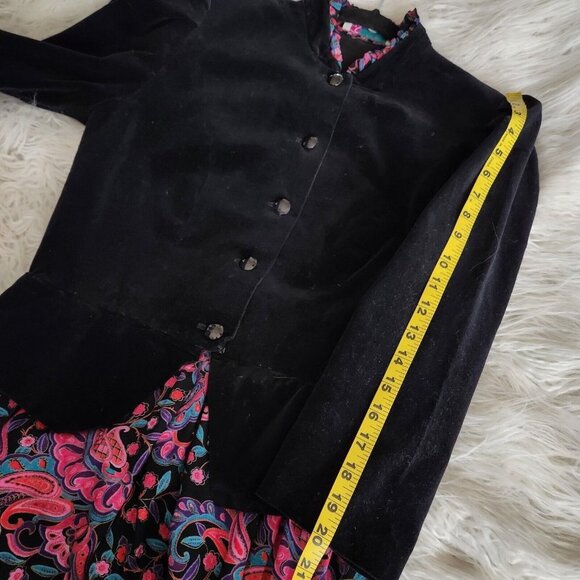 Jane Schaffhausen belle france dress Women's 10 Velvet‎ Black - Picture 11 of 12